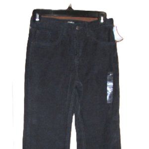 Oshkosh sz 12 boys dark gray corduroy cotton lined adjustable elastic pants NEW